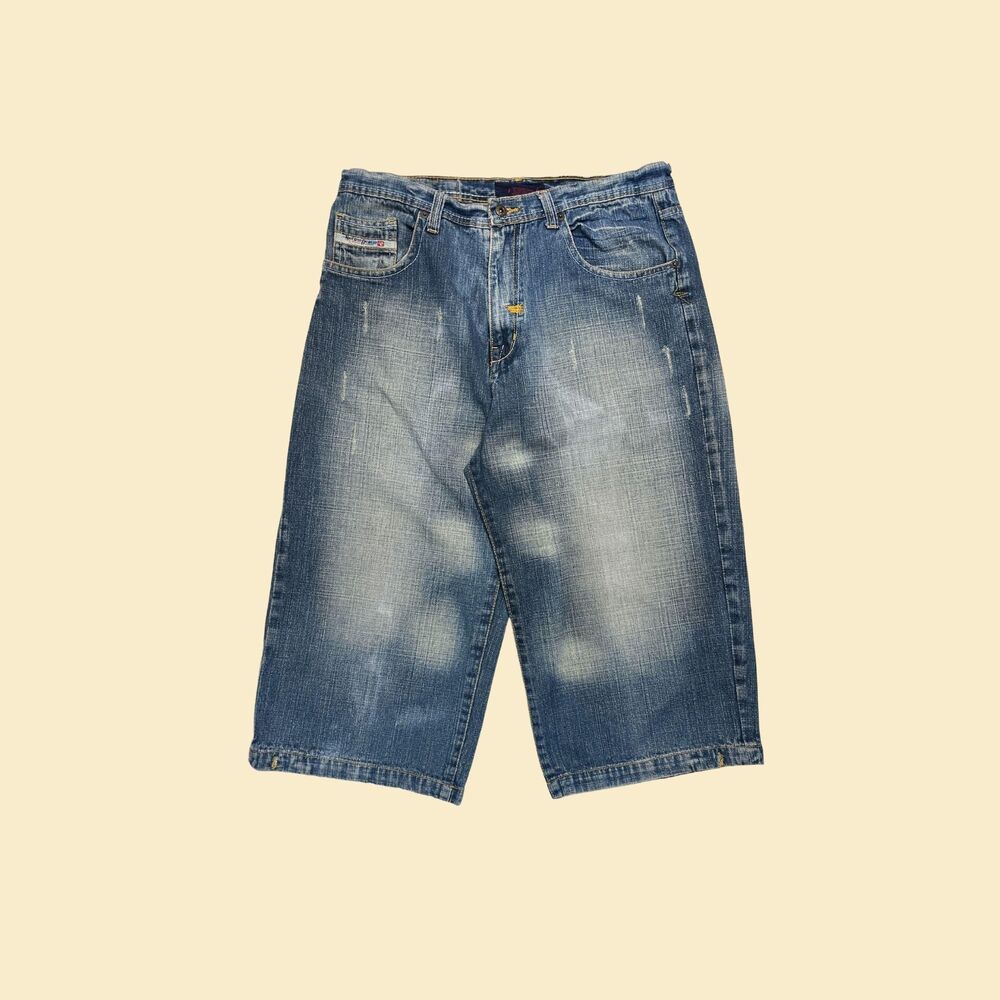 Vintage Y2K Refuse baggy denim long shorts, size 38 Refuse baggy jean shorts